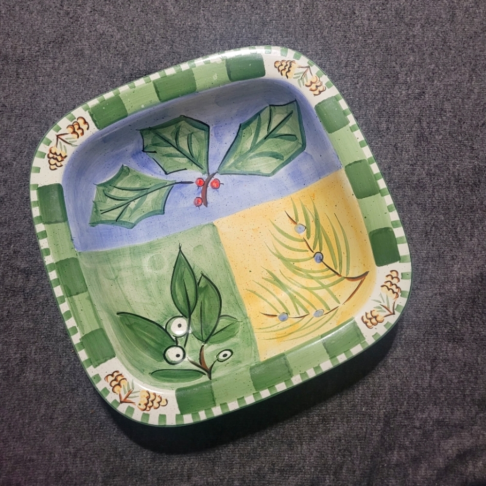 Discontinued Holly Berry Serving Platter~Culinary Arts~Christmas~Vintage